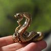 Copper Mini Cobra Statue Twelve Zodiac Snake Snake Figurines Garden Decoration