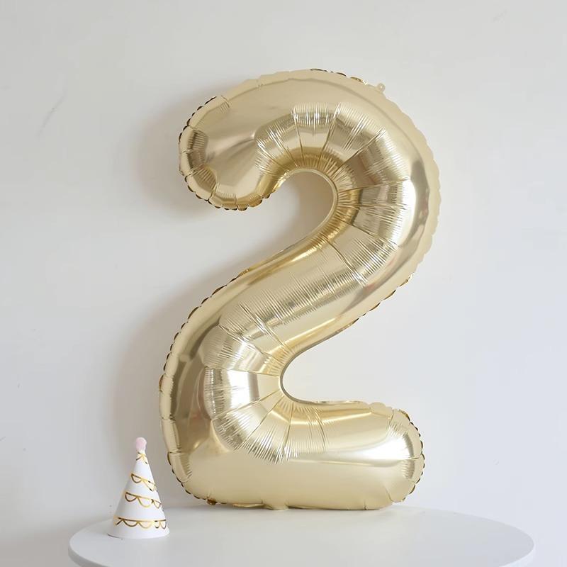 Balon Auriu Platină 1 buc 40 Inch Cifră Balon cu Heliu Sferic Digital Decorare Petrecere Aniversare Copil Bebeluș Sărbătoare Botez