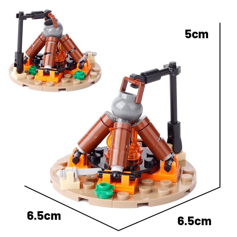 MOC Medieval Castle Pirate Island Fortress Building Blocks Street View House Furniture Bookstore Movie Scene Accessories Toys