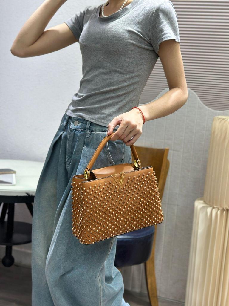Sac à main tendance européen et américain en perles: Polyvalent Simple Épaule & Bandoulière pour le Travail, les Déplacements, ou le Street Style du Soir