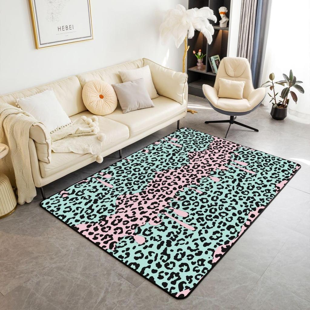 Erosebridal Navy Blue Baseball Ice Cream Area Rug 4'11" X 3'3" Ice Cream Drip Living Room Rugs Non Slip Baseball Glove Decorative Carpets Cu