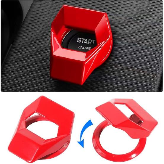 VARGTR Universal Engine Start/Stop Button Cover,Aluminum Alloy Car Power Control Trim,Push to Start Button Cover Key Protective Cover for Civic CRV