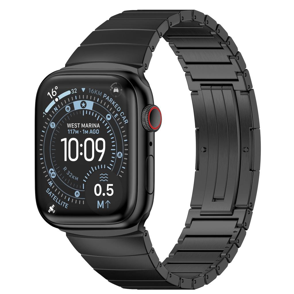 BEAEN Luxury Metal Magnetic Buckle Watch Band for Apple Watch Ultra 49mm Sturdy Wear-resistant Band Easy to Remove Watch Parts
