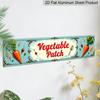 2D Flat 1pc, [Vintage Metal Sign] Rustic Metal "VEGETABLE PATCH" Sign | Vintage Garden Design Wall Art for Home, Kitchen, or Garage Decor (15.74 X