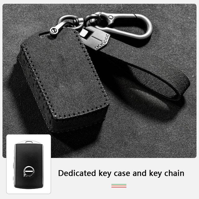 

Роскошный чехол для ключей из замши с верхним слоем для Volvo XC90 XC60 XC40 V90 V60 V50 V40 S60 S90, автоаксессуары