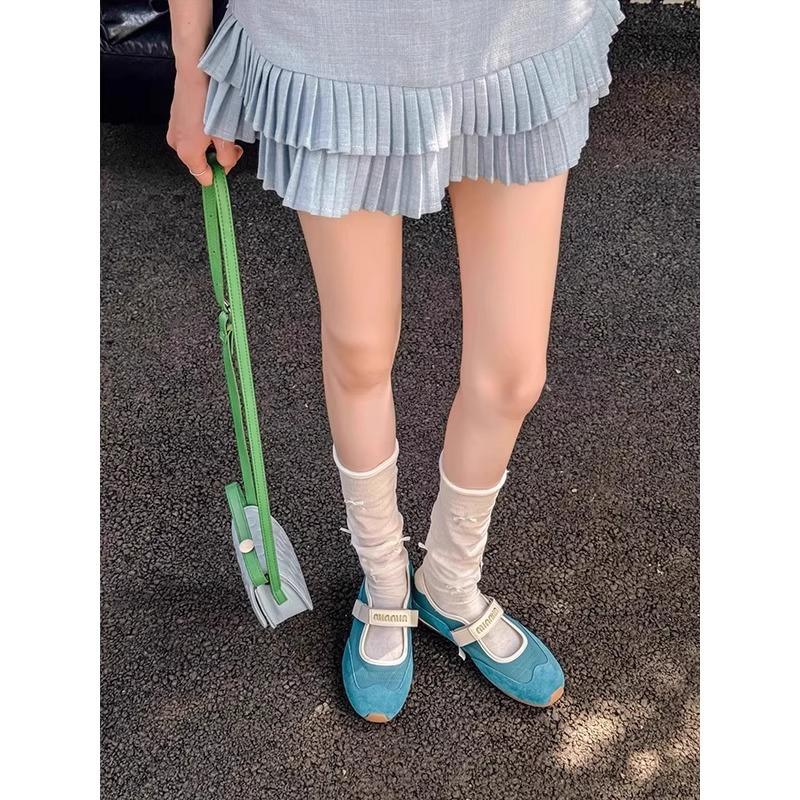 Dopamine Wind Velcro Shallow Mouth Sports Mary Jane Single Shoes Women's 2025 Spring and Summer New Fashion Casual Shoes