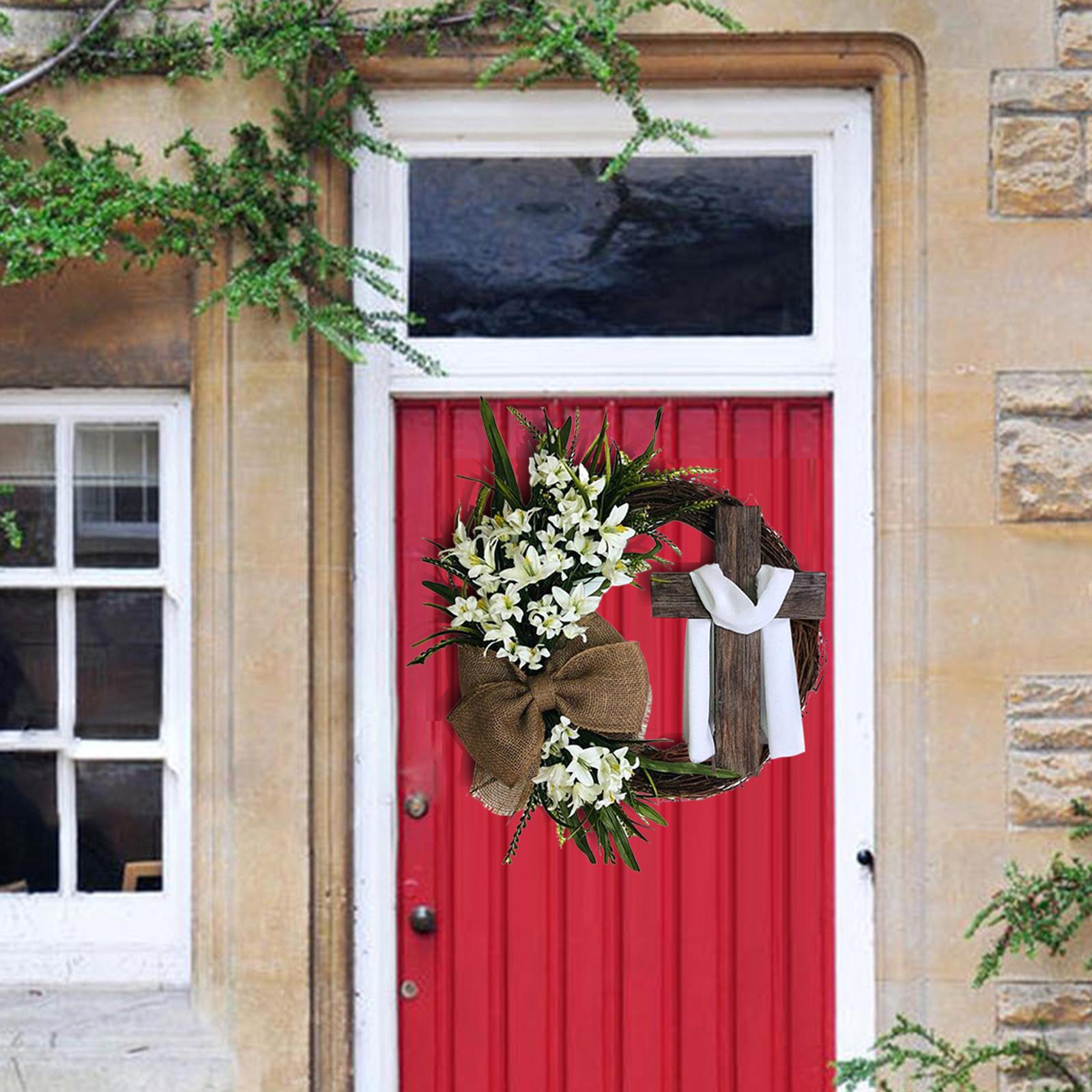 

Artificial Easter Wreath with Grapevine with Burlap for decor