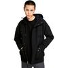 Timberland Giacca da uomo casual da esterno a maniche lunghe con cappuccio e zip, colore unito, giacche Nere A1NCE001