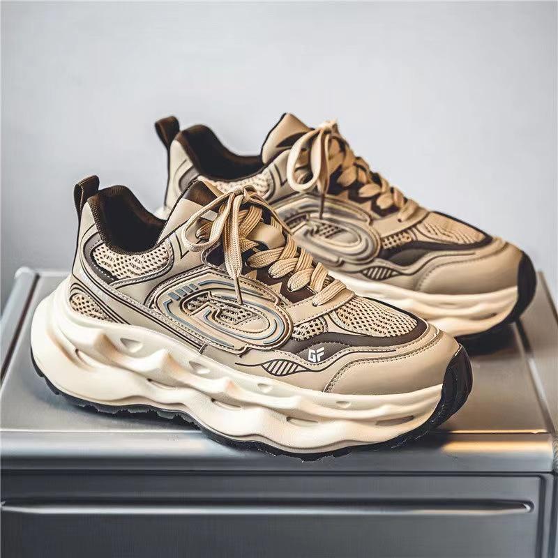 Fashion Fashion Men Shoes Thick Bottom Casual Mesh Breathable Designer Chunky Sneaker for Men Lace Up Sports Running Shoes Men Sneakers