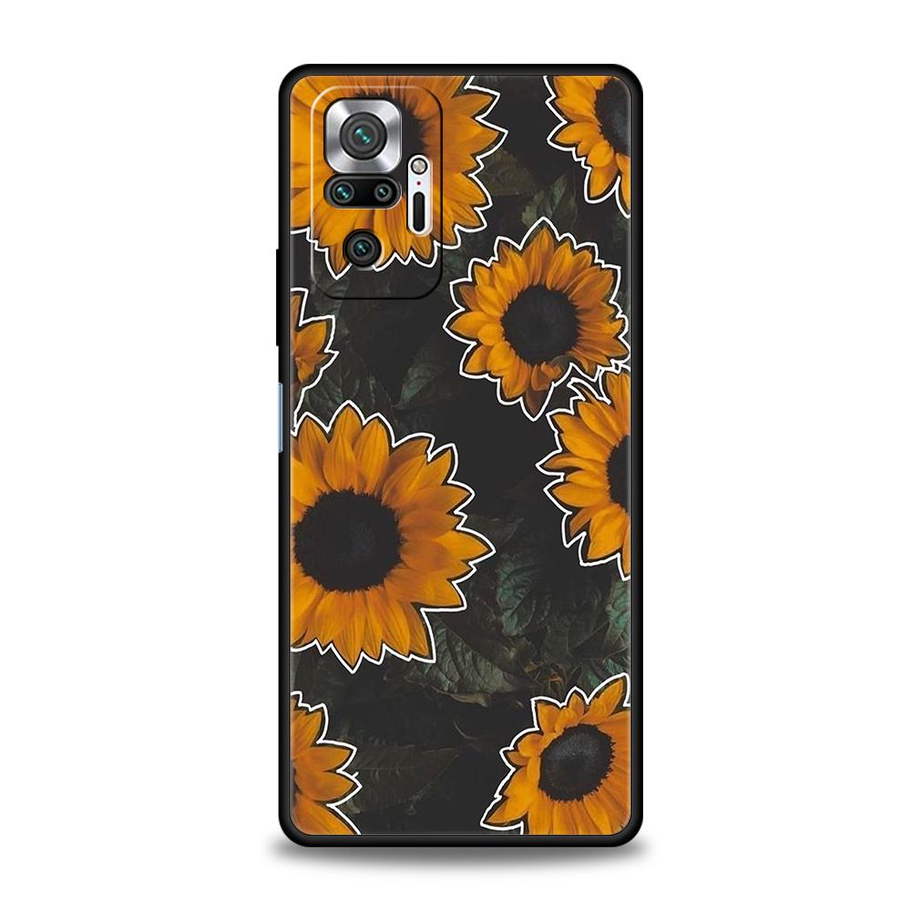 

Эстетичный чехол для телефона с изображением подсолнечника для Xiaomi Redmi Note 12 5G 10C 10 11 9 8 Pro Plus 9S 7 8T 9T 9A 8A 9C K40 игровой силиконовый чехол Redmi Note 8 Pro