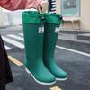 Fashion Rain Boots Women's Four Seasons Fashion Outdoor Mid-tube Waterproof Non-slip Rubber Shoes Fashion Rain Boots Garden Galoshes