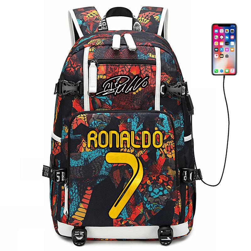 Large Capacity Football Backpack Mbappe School Bag Neymar Signature Backpack