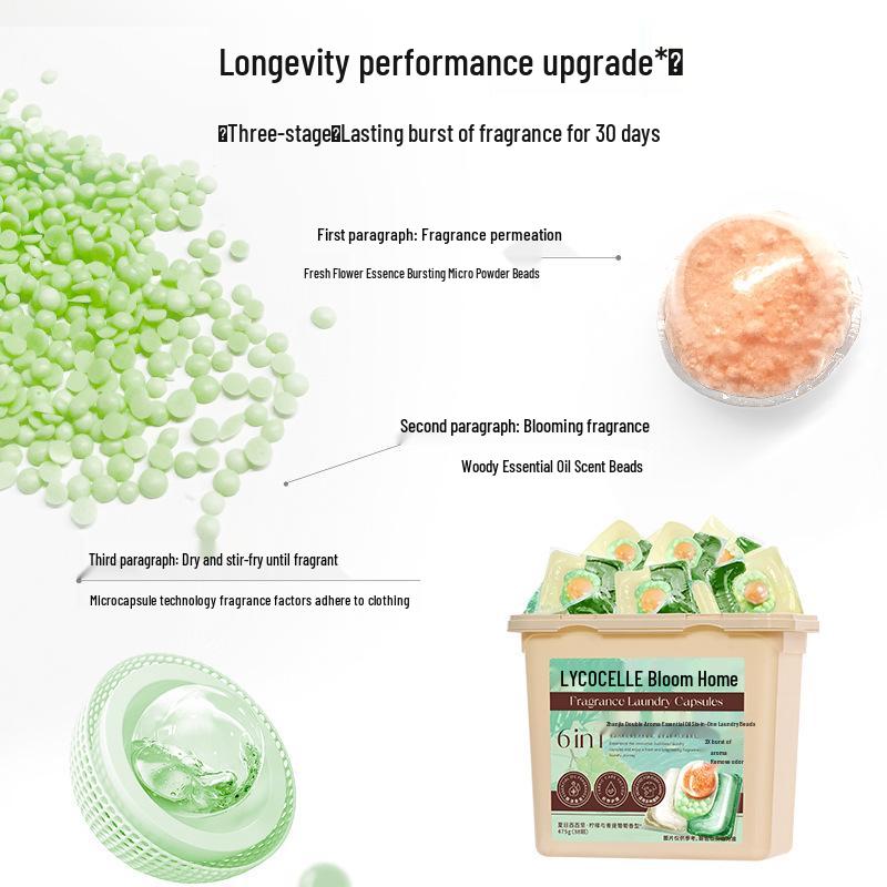 Zhanjia Eucalyptus Laundry Pods: Dual-Fragrance, Six-in-One Formula with Long-Lasting Freshness, Sterilization, and Mite Removal, 38 Pods