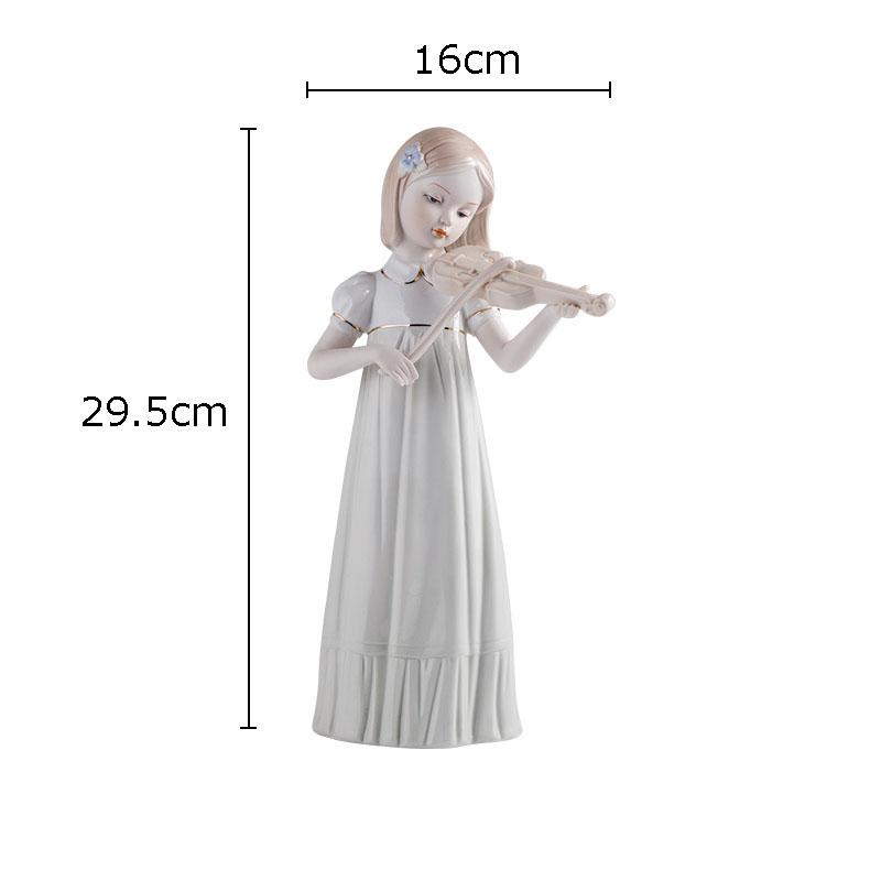 European Girl Character Ceramic Statue Desk Decoration Cute Girl Porcelain Crafts Painted Figures Sculpture Modern Home Decor