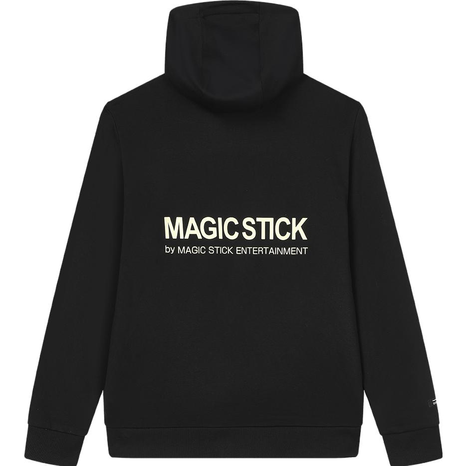 FILA X MAGIC STICK 2023 Autumn New Knit Hoodie Pure Cotton Sweatshirt Men Tops Black F11M339207F-BK