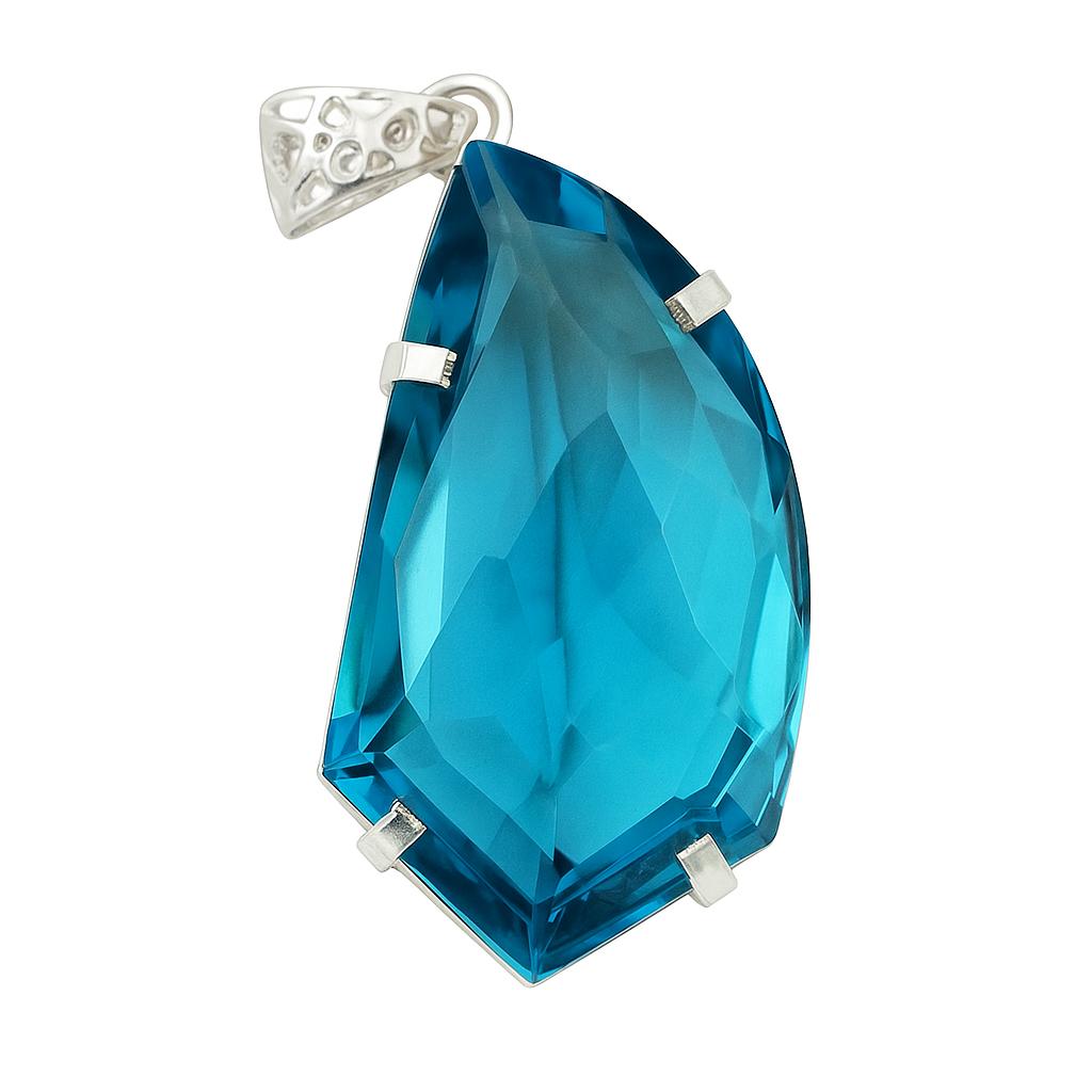 

Гарний Фантазійний 66 Карат СЕРТИФІКОВАНИЙ Синій Сапфір 925 Срібло Кулон AI-74-NS 34.9 mm Approx.