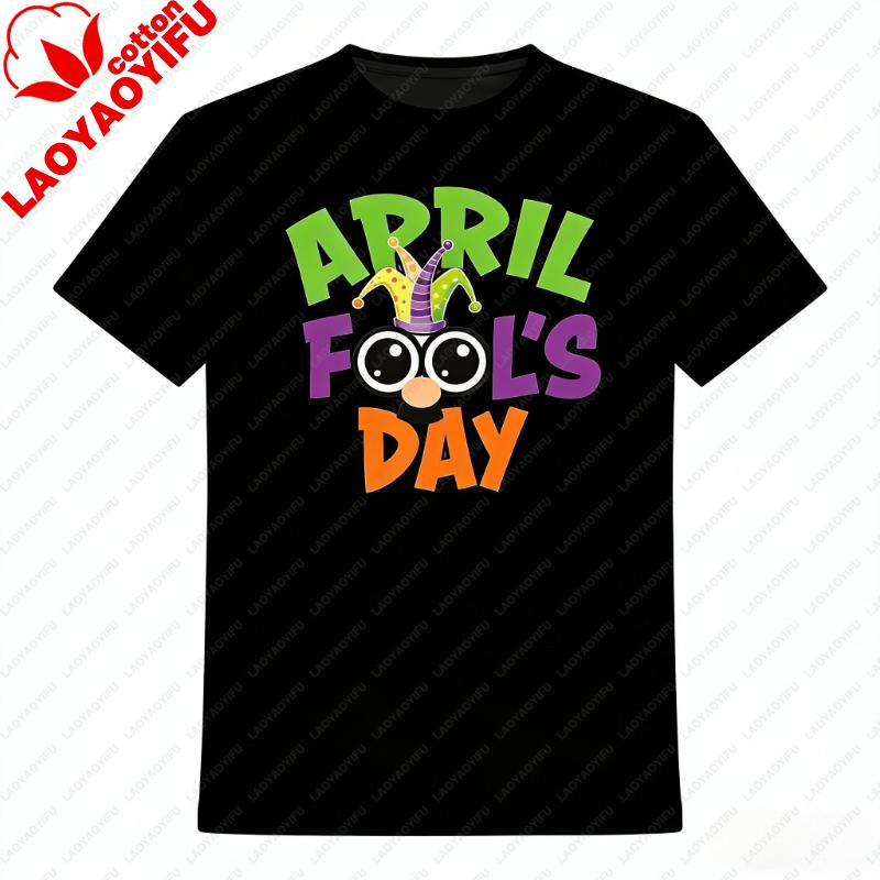 Inktastic April Fools Day with Funny Face Replacing O Adult PerforUnisexce TShirt Oversized Tshirt Harajuku Women Clothing Y2k Top