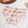 Ladies Spring and Autumn Cute Cartoon Bear Pure Cotton Bottom Crotch Waist Breathable Underwear