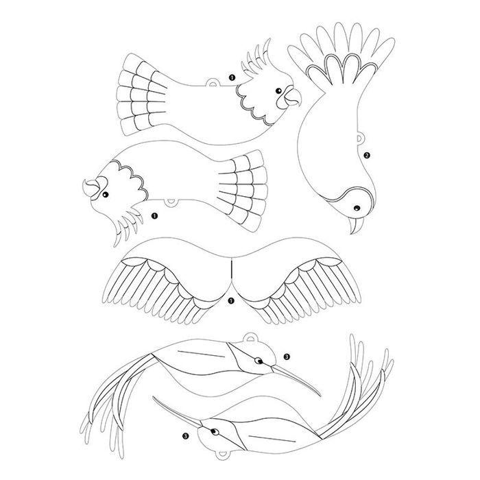 Kit de mobiles à décorer pour enfants - Oiseaux colibris