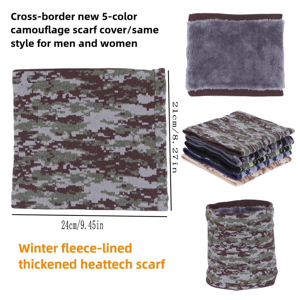 Winter Thickened Neck Cover Men'S Warm Camouflage Neckerchief Outdoor Windproof Cover Mask Scarf Knit Women Neck Gaiter Muffler