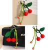 Pu Cherry Strawberry Keychain Bag Charm With Handcrafted Fruits For Fashionable Accessories