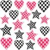 Black And White Square Five-Pointed Star Embroidery Cloth Sticker Bag Decoration Grid Love Patch Sticker Computer Embroidery Chapter Boy Ironing