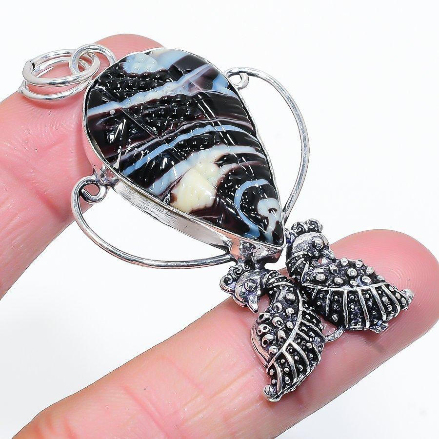 

Banded Agate Handmade 925 Sterling Silver Jewelry Pendant 2.56 B0D70