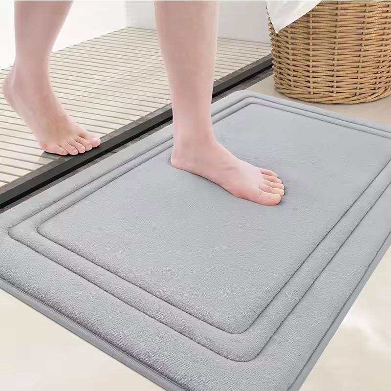 Memory Foam Bathroom Floor Mat Super Absorbent Ultra Soft Bath Rug Non-Slip Machine Wash Comfort Carpet For Bathroom Floor