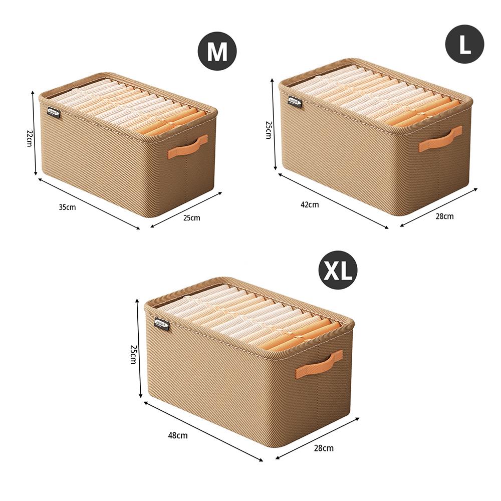 Wardrobe Organizer Box Foldable Storage Box Versatile Thickened Pants Sweater Storage Basket with Handle&Steel Frame Household