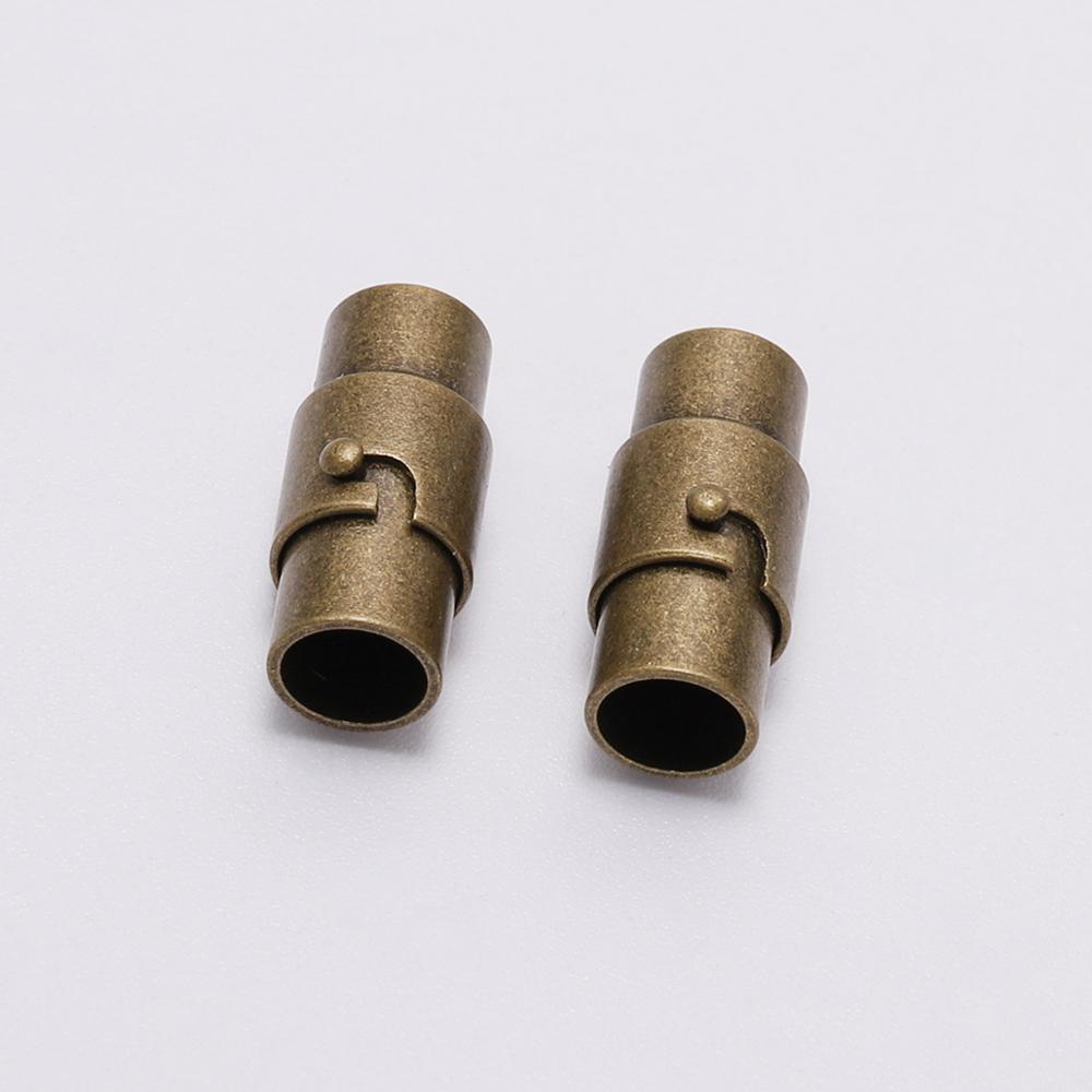 10pcs/lot 3 4 5 6 8 10mm Strong Magnetic Clasps With Locking Mechanism Leather Cord End Cap Connectors For DIY Jewelry Making