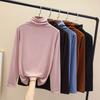 Ladies Winter Tops Women Slim Fit Long Sleeve Thick Tshirt Semi High Neck Underwear for Autumn