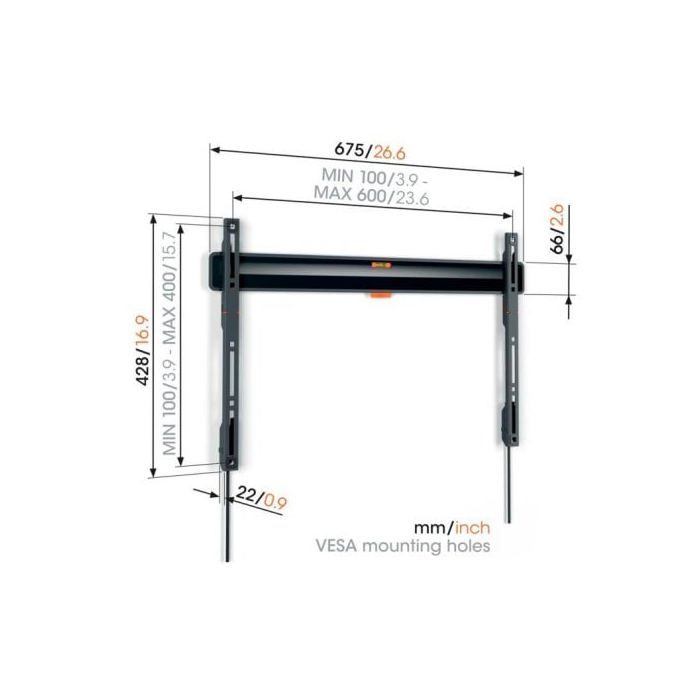 Support TV fixe - VOGEL'S - TVM3603 - Noir - 40-100 pouces - 75 kg