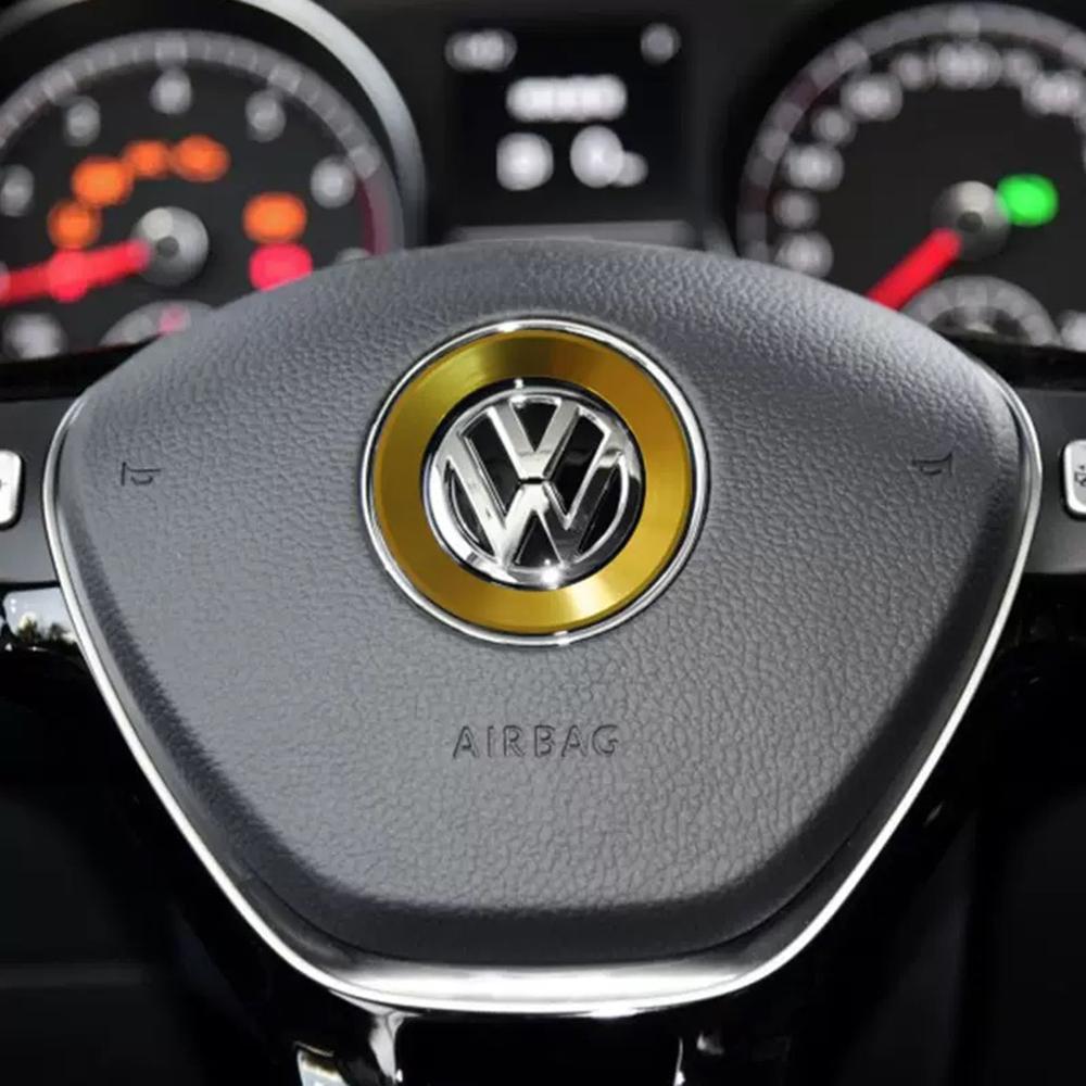 Aluminium Trim Car Steering Wheel Cover Logo Ring For VW Golf 6 7 Polo Tiguan Passat B6 B7 Touran Scirocco Beetle Jetta Caddy CCVA6