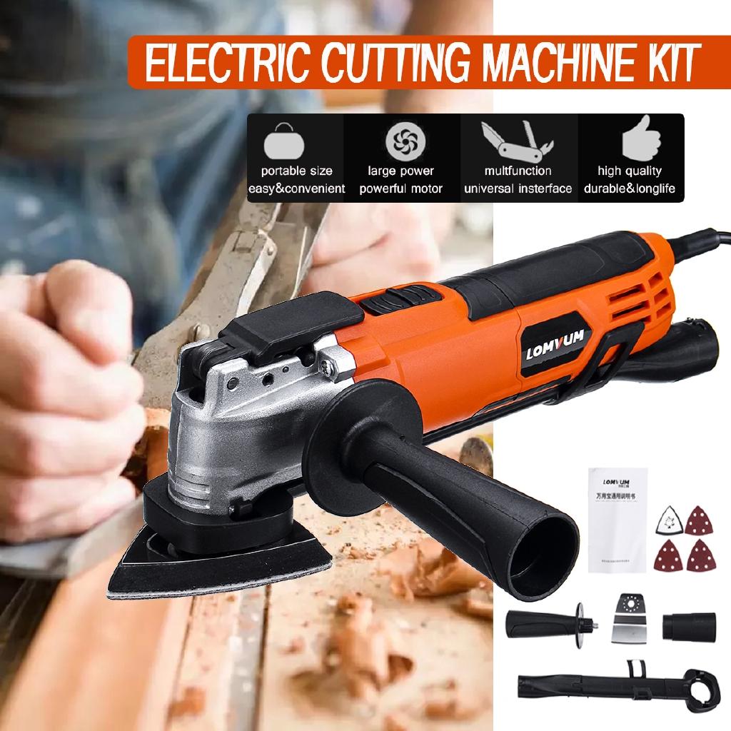 300W 220V Multi-function Oscillating Tool Kit Electric Woodworking Cutting Machine Wood Laminator Cutter Trimmer Saw