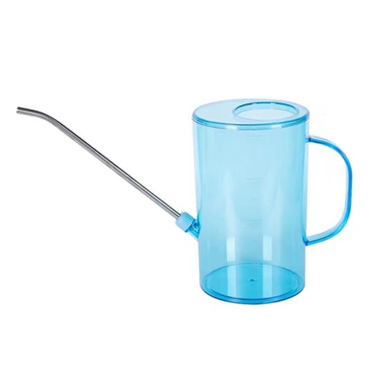 

2 л Прозрачная лейка из нержавеющей стали с длинным носиком, лейка для полива, ручная лейка со шкалой объема для комнатных и уличных растений