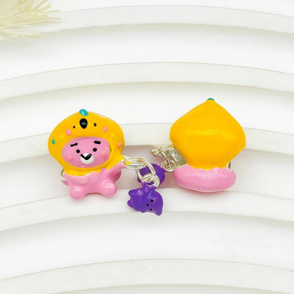 DIY Silver-Plated Cartoon Penguin Beads - Hand-Painted for Bracelet Making