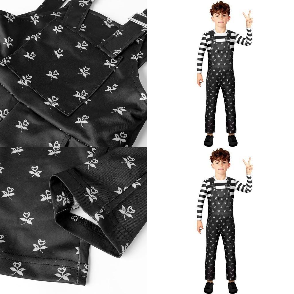 Wednesday Addams Cosplay Costumes Boys Girls Kids Overalls Halloween Xmas Party