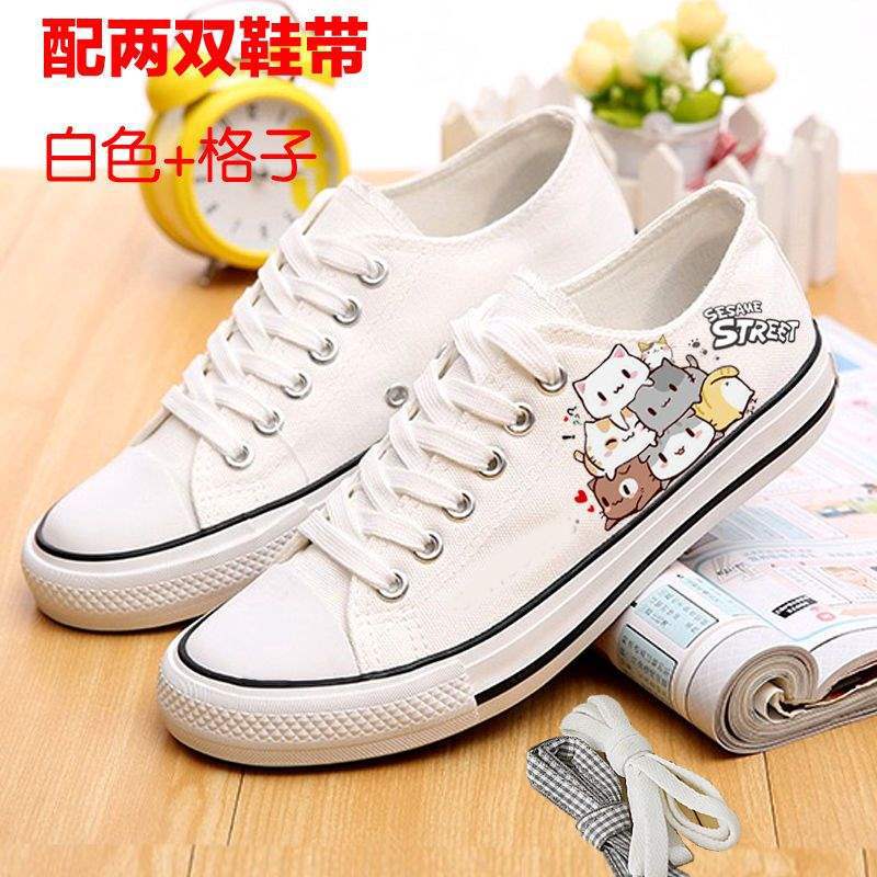 Nízké plátěné boty, jarní a podzimní ploché boty, skate boty