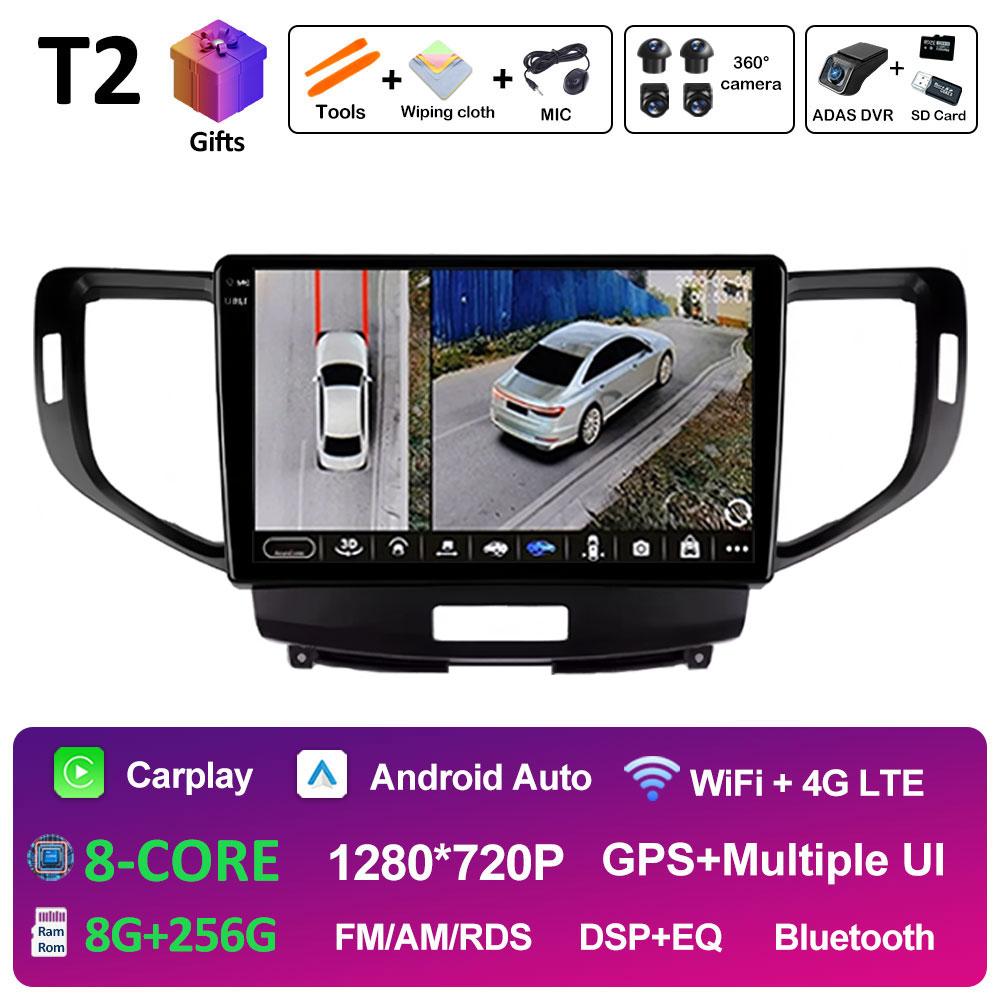 Android Auto Wireless Carplay For Honda Accord 8 2008 2009 2010 2011 2012 GPS Navi 2.5D Touch Screen Cooling Fan Auto Tools WIFI