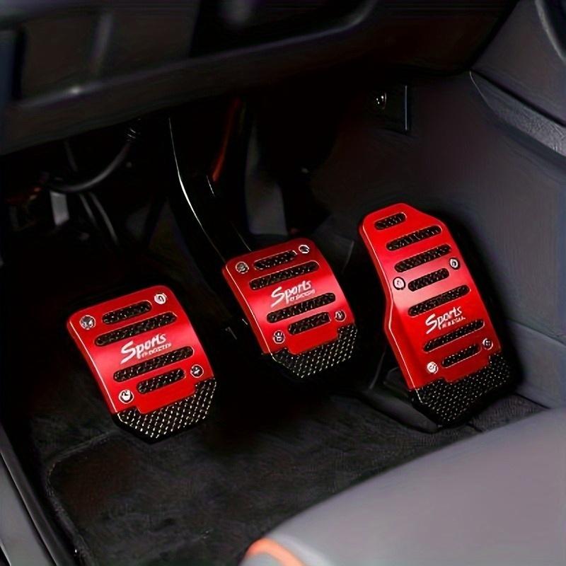 

3 manual anti-slip car pedals - Ergonomically designed, durable, suitable for throttle, brake and manual transmission красный