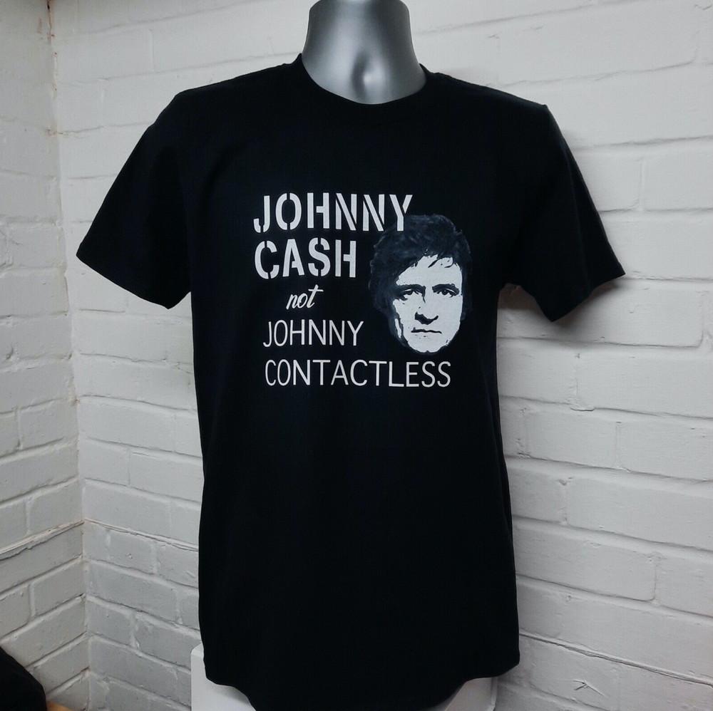 Футболка Джонни Кэша Не Джонни Контактless - Сохраним Наличные Живыми. Футболка Unisex XL