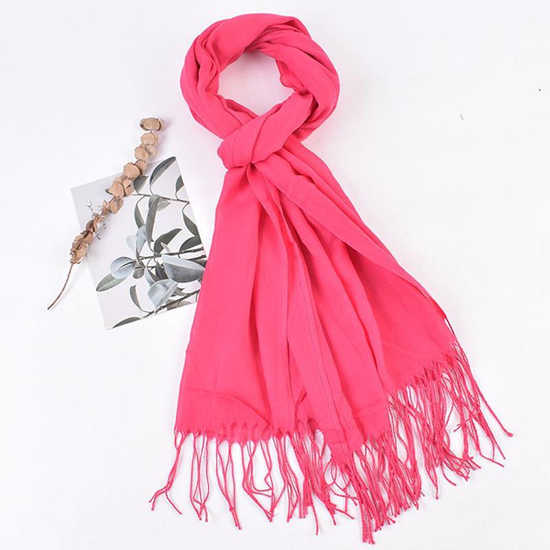 Women 70x200cm Faux Cashmere Solid Fringe Scarf Minimalist Elegant A/C Shawl Soft Breathable Autumn And Winter Warm Scarf