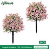 1/2PCS Artificial Violet Flower Balls with Stakes UV-Resistant Realistic Outdoor Decor for Garden, Porch, Patio, Wedding, Home