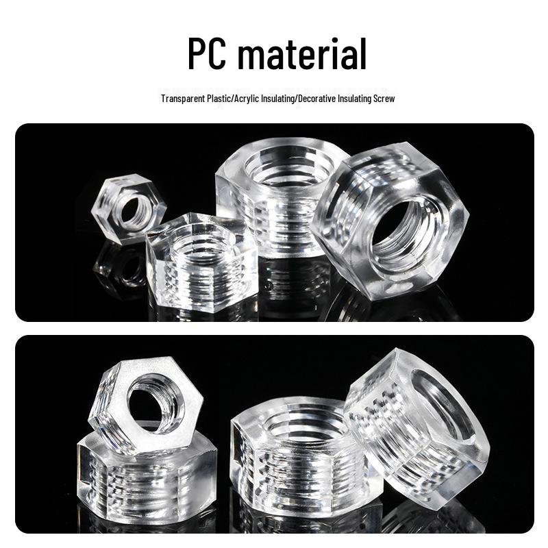 Transparent Insulating Corrosion-Resistant Hex Nut with Phillips Pan Head