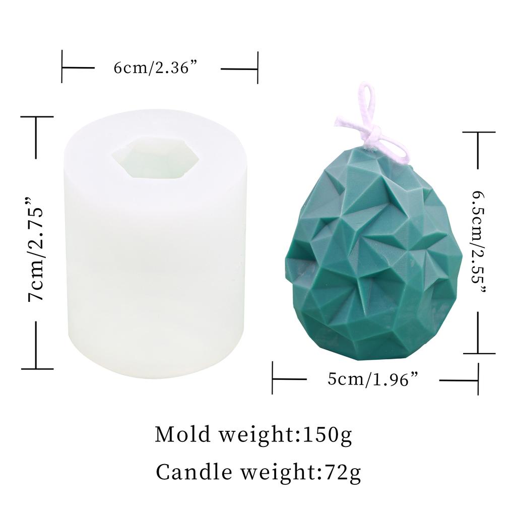 3D Easter Egg Silicone Mold Candle Making Chocolate Food Candy Cake Molds Form Mould Candles Business Round Flowers Easter Theme
