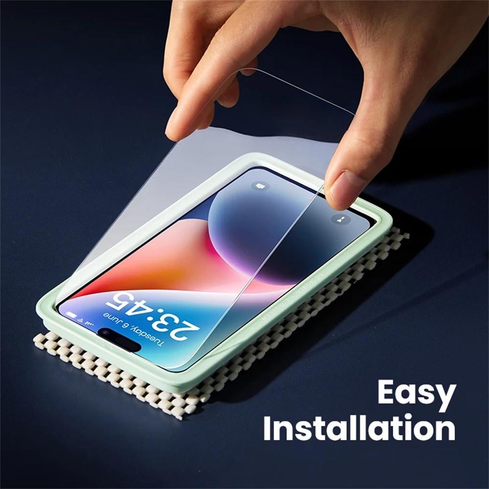 2PCS Clear Screen Protector For iPhone 16 15 14 13 12 11 Pro Max Transparent Tempered Glass Full Cover Film