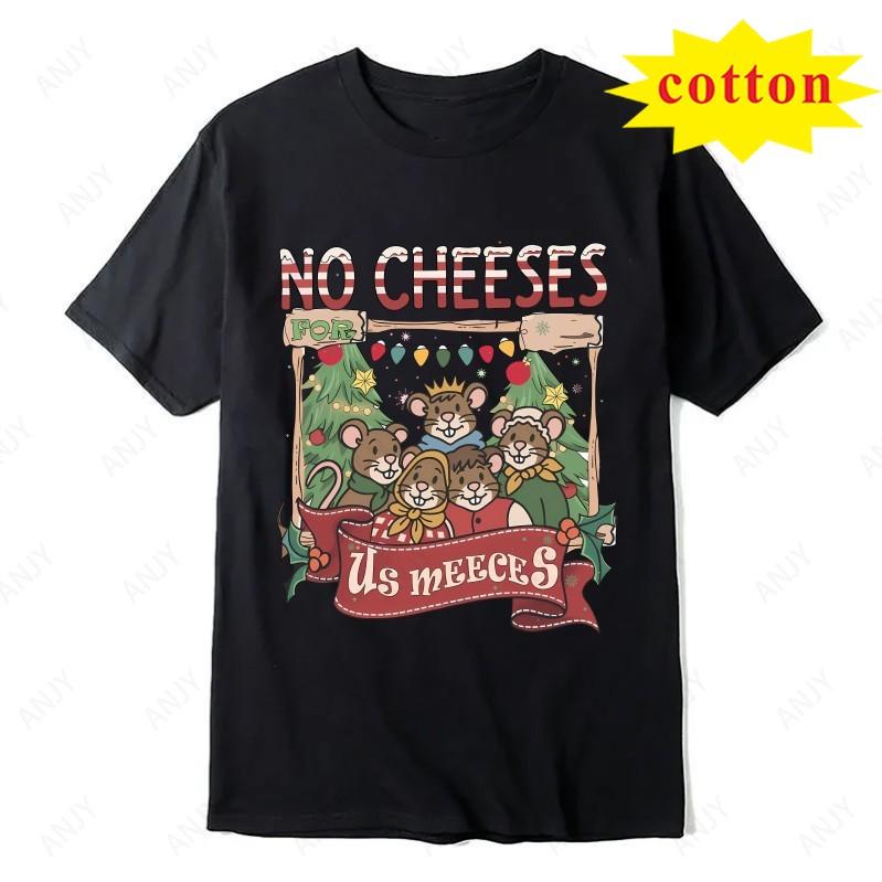 Ragdoll Christmas Carol Meme Printed Tshirt  No Cheeses For Us Meeces Fun Mouse Christmas Short Sleeved Street Top