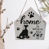 Wood Sign Cartoon Reusable Boxwood Eye-catching Dog Cat House Hanging Sign Garden Decoration