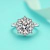 Bague Ringen Luxury 3.5 Carat Moissanite Diamond Jewelry S925 Sterling Silver Wedding Ring For Women Flower Shaped Design Size5-9