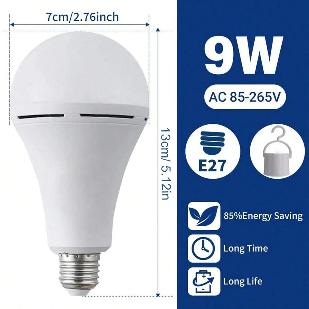 LED Emergency Light Bulb Super Bright Energy-saving E27 Screw Light Bulb Power Outage Automatic Lighting Charging Light Bulb